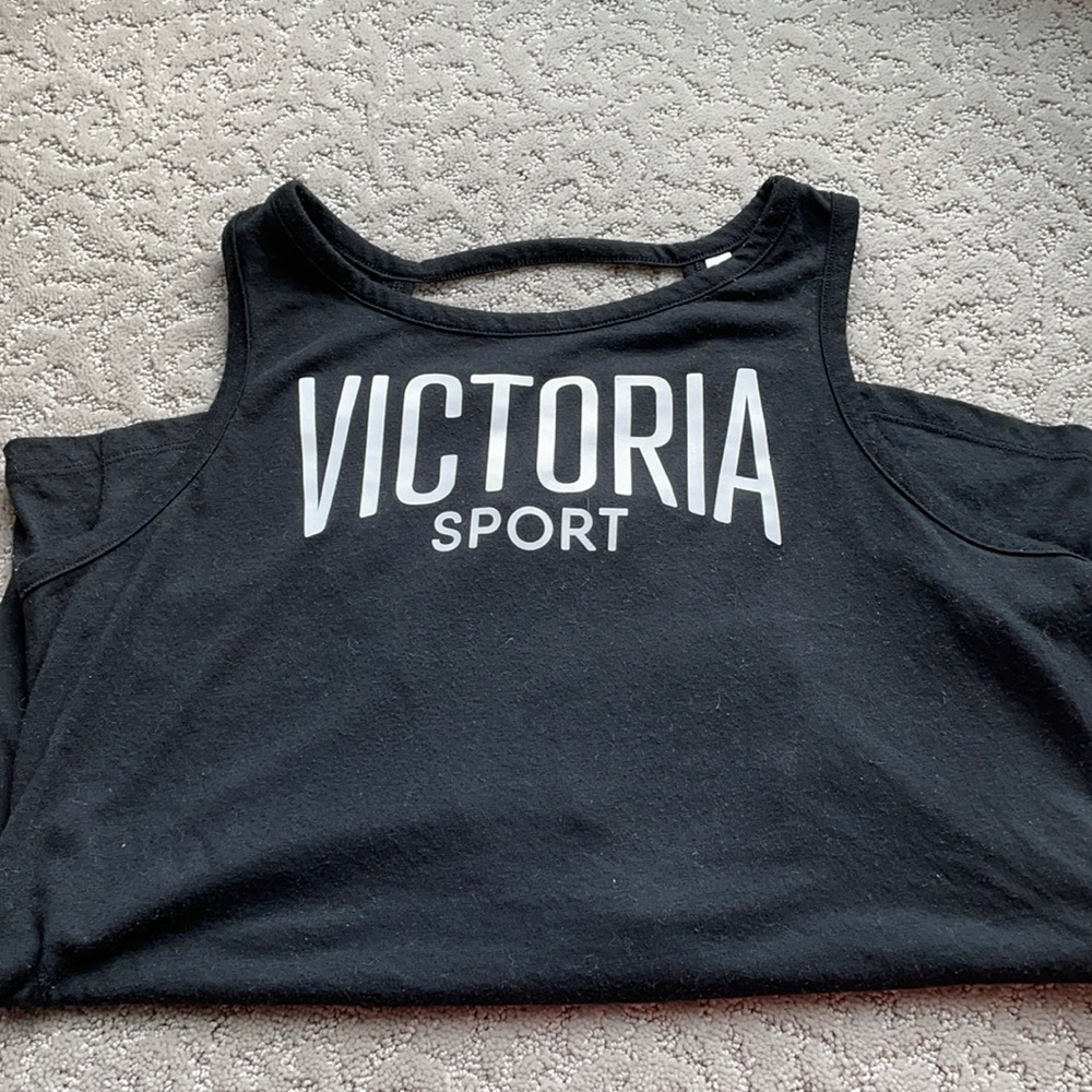 Black VS workout tank top